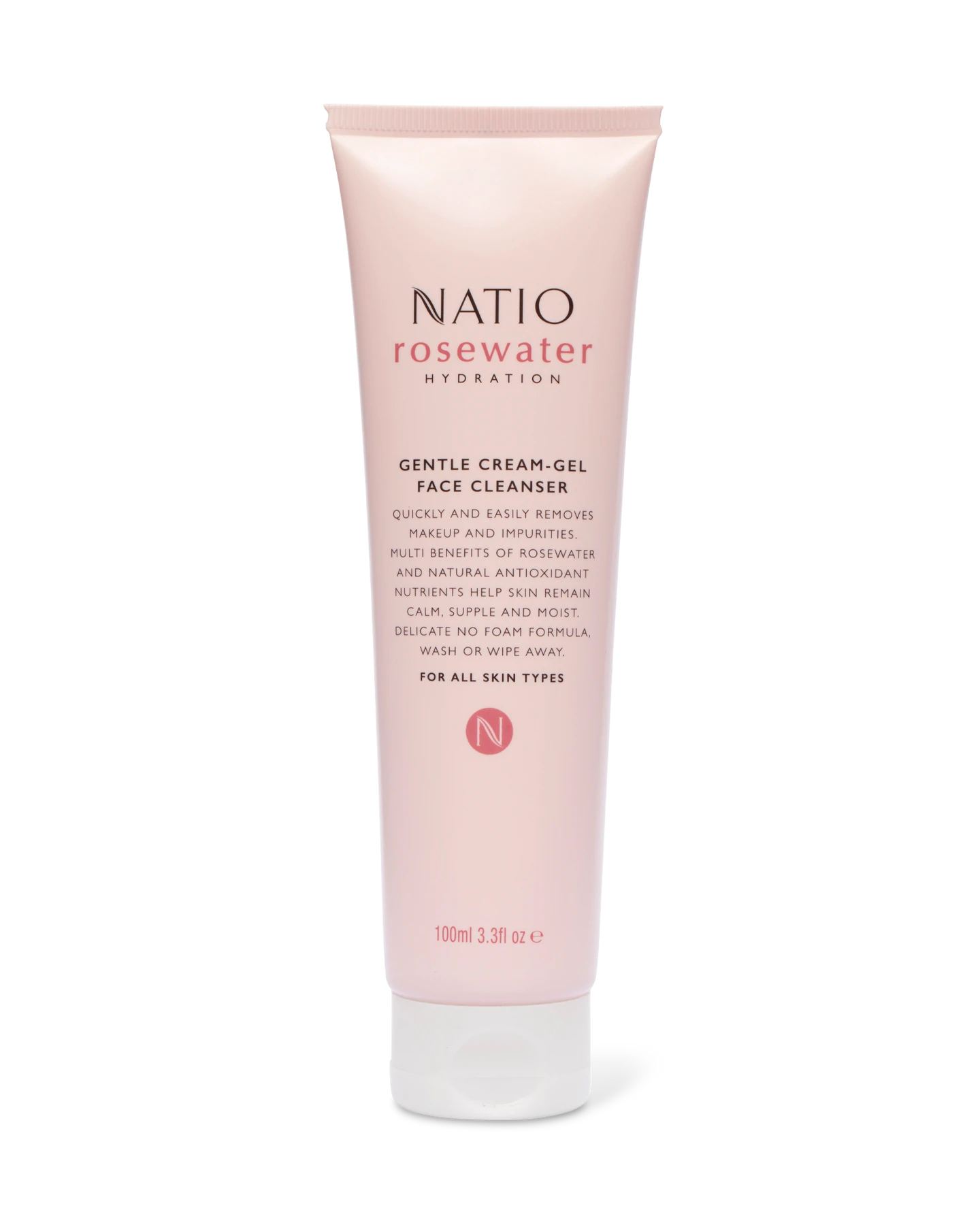 NATIO Rosewater Cr/Gel Clnsr 100ml