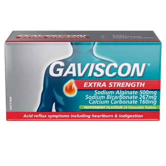 compare product Gaviscon X/Str Pepprmint Tablets 24s