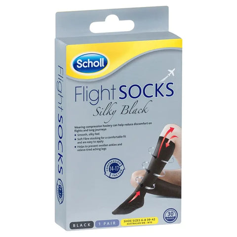 Scholl FLIGHT SOCKS SILKY 8-10 Blk