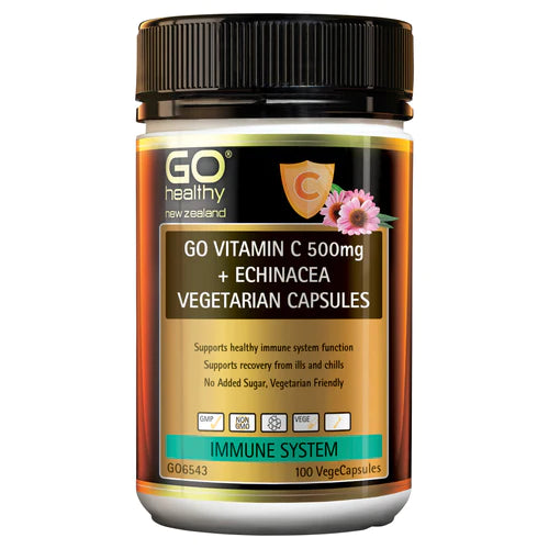 GO HEALTHY Vitamin C 500mg + Echinacea 100vegecaps