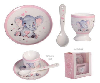 compare product Baby Elephant Girl Egg Cup Set